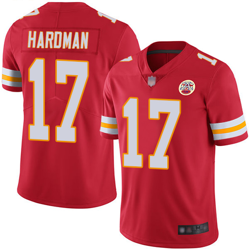 Men Kansas City Chiefs #17 Hardman Mecole Red Team Color Vapor Untouchable Limited Player Football Nike NFL Jersey->kansas city chiefs->NFL Jersey